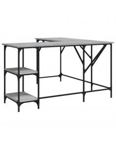 Scrivania Grigio Sonoma 139x139x75 cm in Legno Multistrato 2