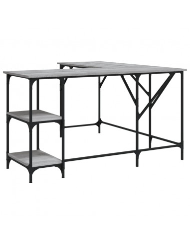 Scrivania Grigio Sonoma 139x139x75 cm in Legno Multistrato