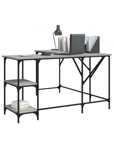 Scrivania Grigio Sonoma 139x139x75 cm in Legno Multistrato