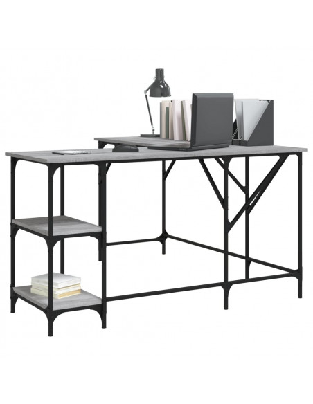 Scrivania Grigio Sonoma 139x139x75 cm in Legno Multistrato