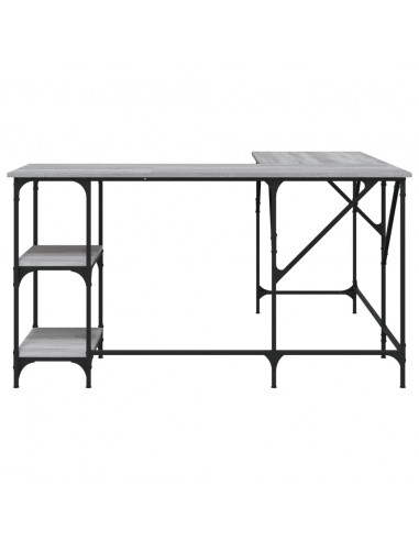 Scrivania Grigio Sonoma 139x139x75 cm in Legno Multistrato