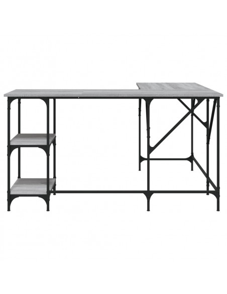 Scrivania Grigio Sonoma 139x139x75 cm in Legno Multistrato