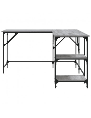 Scrivania Grigio Sonoma 139x139x75 cm in Legno Multistrato