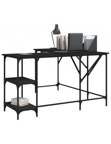 Scrivania Nera 139x139x75 cm in Legno Multistrato