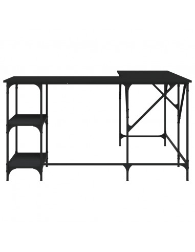 Scrivania Nera 139x139x75 cm in Legno Multistrato