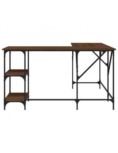 Scrivania Rovere Marrone 139x139x75 cm in Legno Multistrato