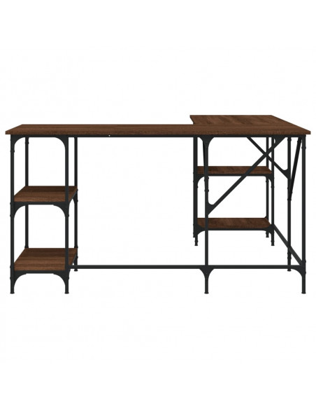 Scrivania Rovere Marrone 139x139x75 cm in Legno Multistrato