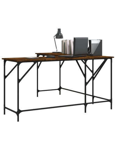 Scrivania Rovere Fumo 149x149x75 cm in Legno Multistrato