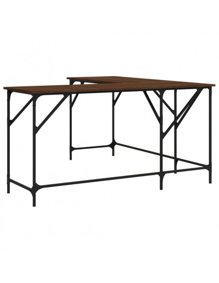 Scrivania Rovere Marrone 149x149x75 cm in Legno Multistrato