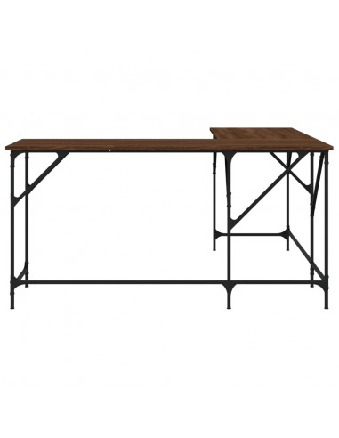 Scrivania Rovere Marrone 149x149x75 cm in Legno Multistrato