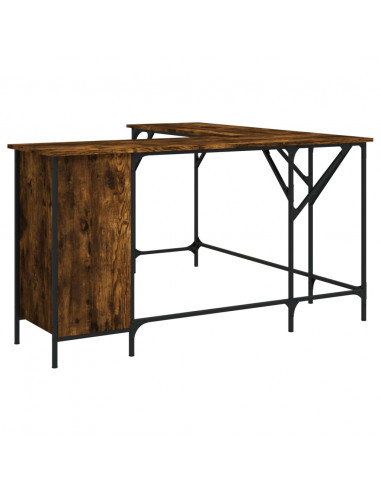 Scrivania Rovere Fumo 141x141x75 cm in Legno Multistrato