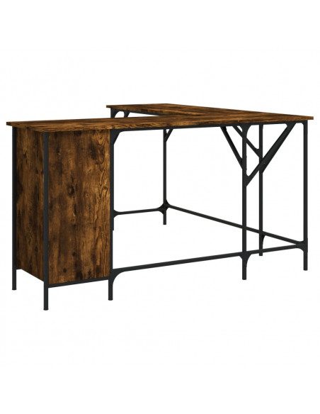 Scrivania Rovere Fumo 141x141x75 cm in Legno Multistrato