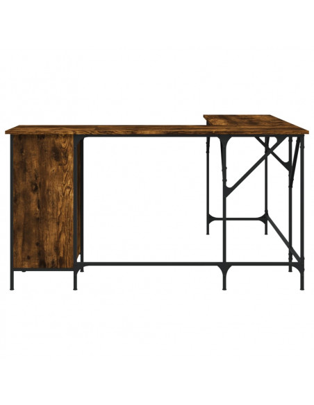 Scrivania Rovere Fumo 141x141x75 cm in Legno Multistrato