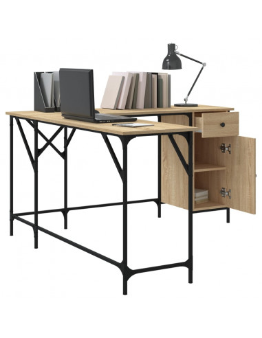 Scrivania Rovere Sonoma 141x141x75 cm in Legno Multistrato