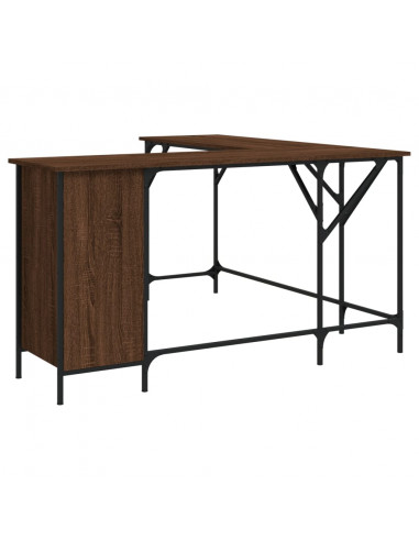 Scrivania Rovere Marrone 141x141x75 cm in Legno Multistrato