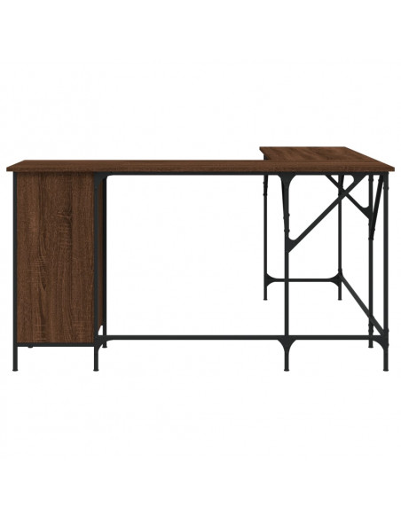 Scrivania Rovere Marrone 141x141x75 cm in Legno Multistrato