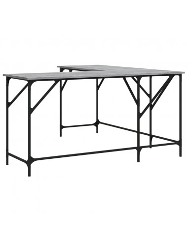 Scrivania Grigio Sonoma 149x149x75 cm in Legno Multistrato