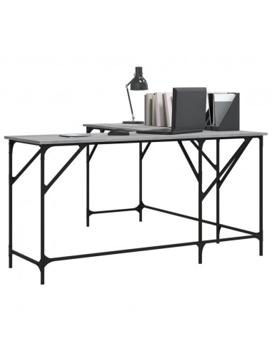 Scrivania Grigio Sonoma 149x149x75 cm in Legno Multistrato