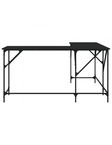 Scrivania Nera 149x149x75 cm in Legno Multistrato