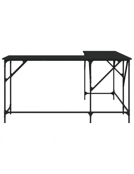 Scrivania Nera 149x149x75 cm in Legno Multistrato