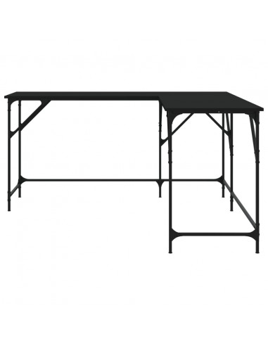 Scrivania Nera 149x149x75 cm in Legno Multistrato