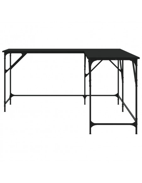 Scrivania Nera 149x149x75 cm in Legno Multistrato