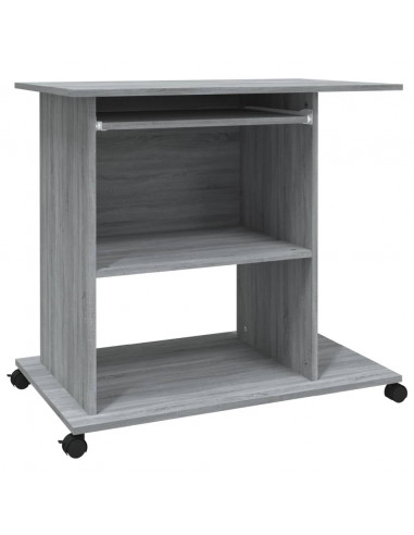 Scrivania Computer Grigio Sonoma 80x50x75 cm Legno Multistrato
