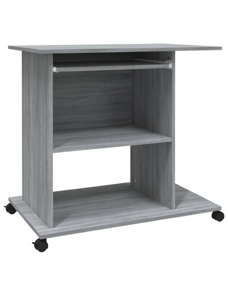 Scrivania Computer Grigio Sonoma 80x50x75 cm Legno Multistrato