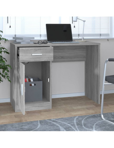 Scrivania Cassetto grigio sonoma 100x40x73cm Legno Multistrato