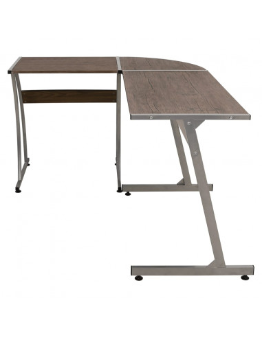 Scrivania ad Angolo Marrone in Legno Multistrato