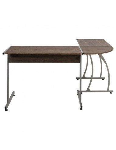 Scrivania ad Angolo Marrone in Legno Multistrato