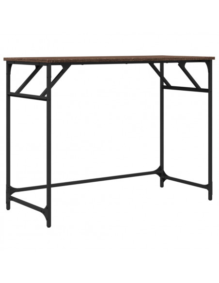 Scrivania Rovere Marrone 100x45x76cm Legno e Acciaio a Polvere