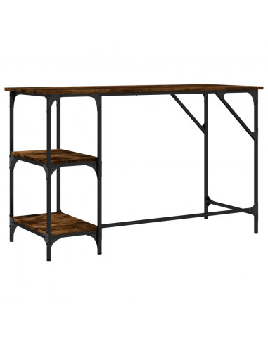 Scrivania Rovere Fumo 120x50x75cm Metallo e Legno Multistrato