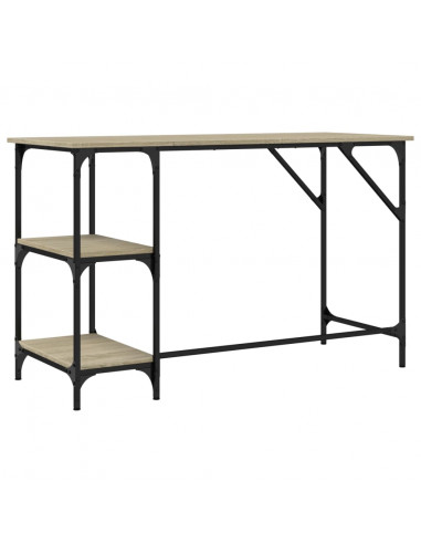 Scrivania Rovere Sonoma 120x50x75cm Metallo e Legno Multistrato