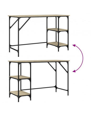 Scrivania Rovere Sonoma 120x50x75cm Metallo e Legno Multistrato