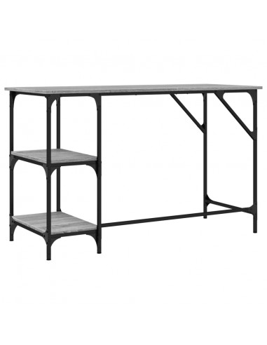 Scrivania Grigio Sonoma 120x50x75cm Metallo e Legno Multistrato