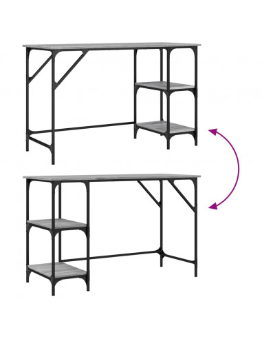Scrivania Grigio Sonoma 120x50x75cm Metallo e Legno Multistrato