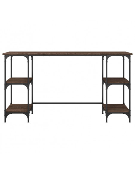Scrivania Rovere Marrone 140x50x75 cm Metallo Legno Multistrato