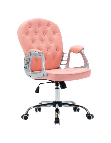 Sedia da Ufficio Girevole Rosa in Similpelle