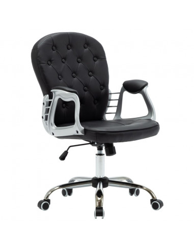 Sedia da Ufficio Girevole Nera in Similpelle