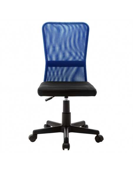 Sedia da Ufficio Nero e Blu 44x52x100 cm in Tessuto a Rete