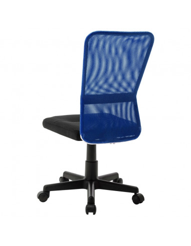 Sedia da Ufficio Nero e Blu 44x52x100 cm in Tessuto a Rete