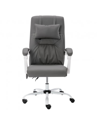 Sedia Massaggiante da Ufficio Grigia in Similpelle