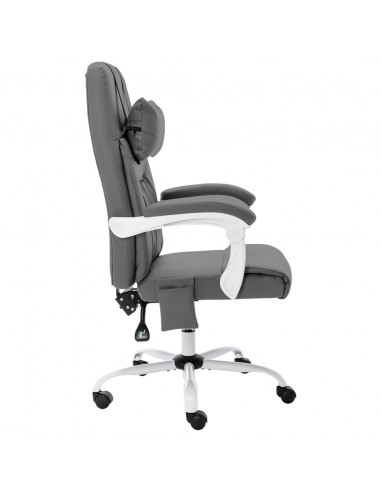 Sedia Massaggiante da Ufficio Grigia in Similpelle