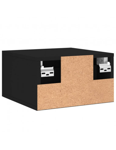 Comodino a Muro Nero 35x35x20 cm