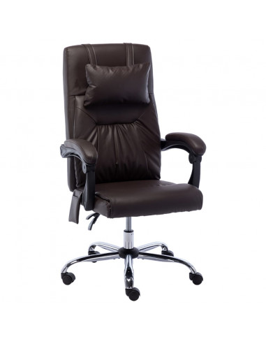 Sedia da Ufficio Massaggiante Marrone in Similpelle