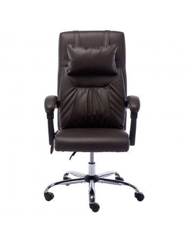 Sedia da Ufficio Massaggiante Marrone in Similpelle