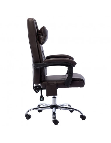 Sedia da Ufficio Massaggiante Marrone in Similpelle