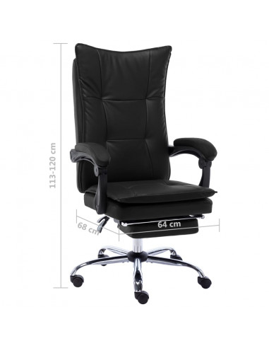 Sedia da Ufficio Nera in Similpelle