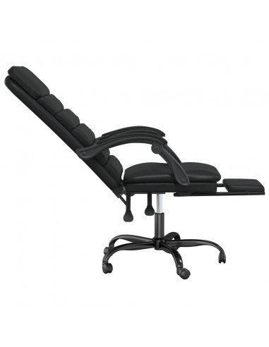 Poltrona da Ufficio Massaggiante Reclinabile Nera in Similpelle